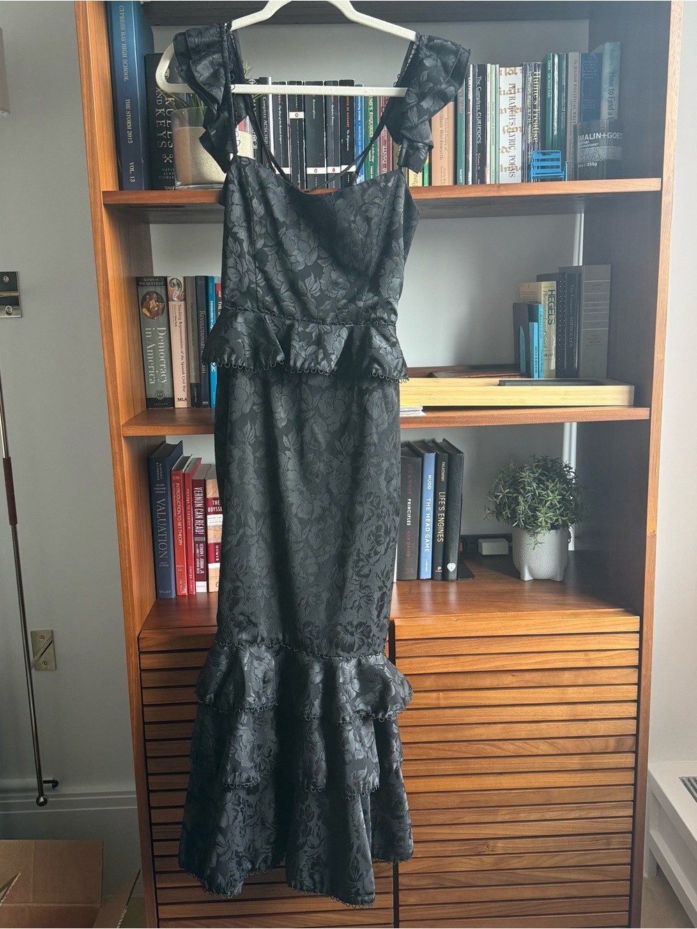 V Chapman Black Jacquard “Violet” Dress